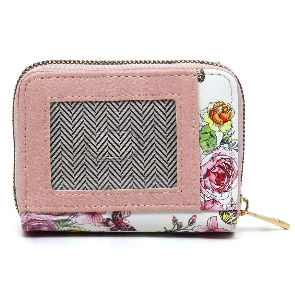Women's Fashion Pink Accordion Bi-fold Wallet